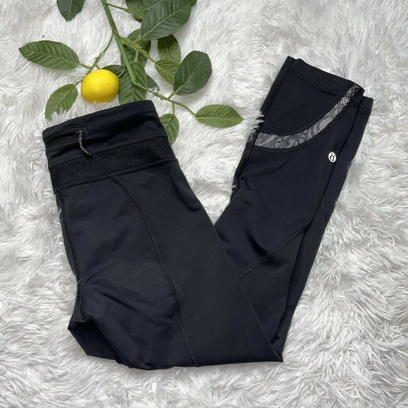 lululemon athletica Pants - LULULEMON RUN: INSPIRE CROP II *Reflect Black Lace